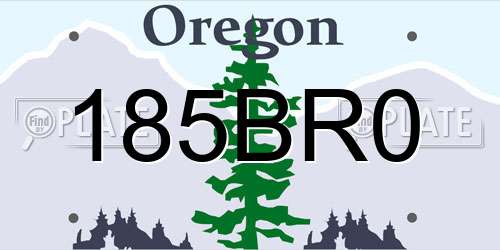 185BR0 Oregon License Plate