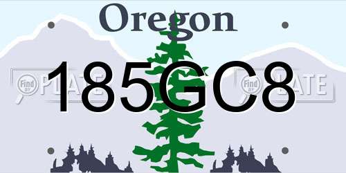 185GC8 Oregon License Plate