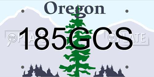 185GCS Oregon License Plate