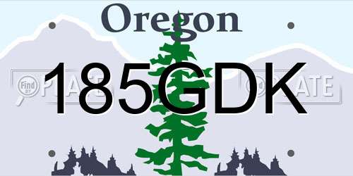 185GDK Oregon License Plate