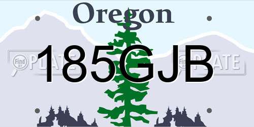 185GJB Oregon License Plate