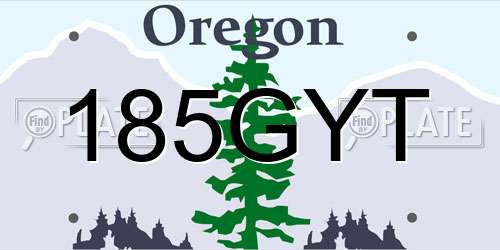 185GYT Oregon License Plate