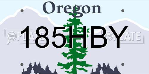 185HBY Oregon License Plate