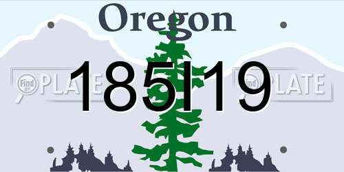 185I19 Oregon License Plate