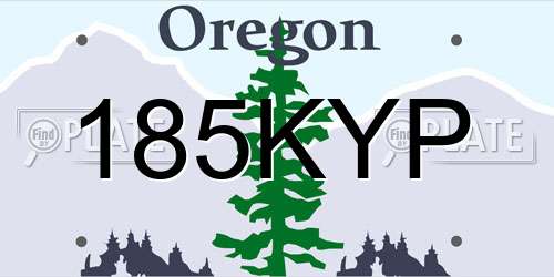 185KYP Oregon License Plate