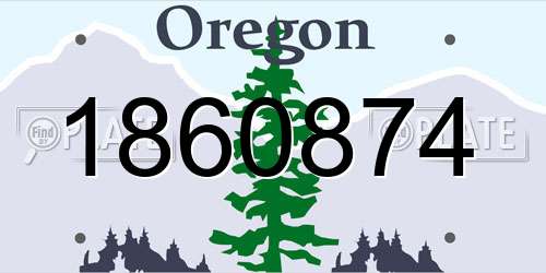 1860874 Oregon License Plate
