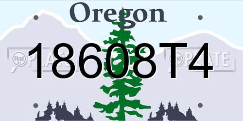 18608T4 Oregon License Plate