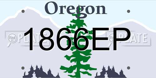 1866EP Oregon License Plate
