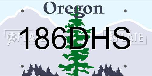 186DHS Oregon License Plate