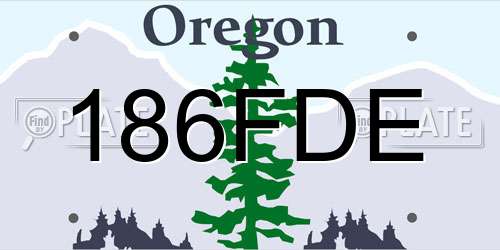 186FDE Oregon License Plate