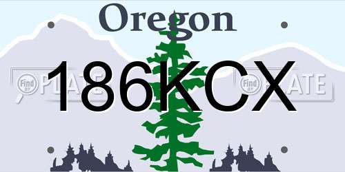 186KCX Oregon License Plate