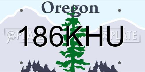 186KHU Oregon License Plate