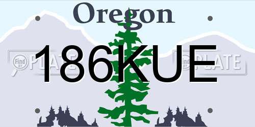 186KUE Oregon License Plate
