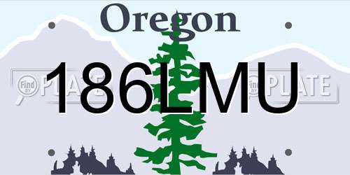 186LMU Oregon License Plate