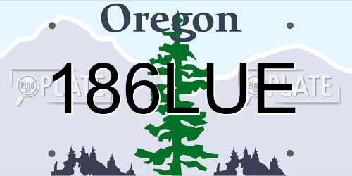 186LUE Oregon License Plate