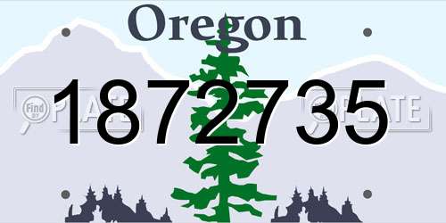 1872735 Oregon License Plate