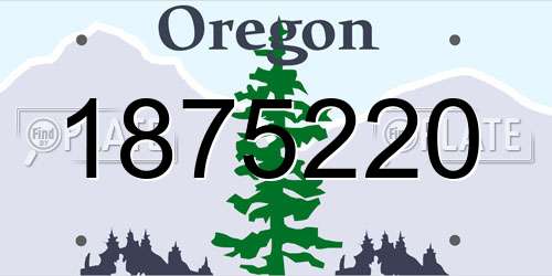 1875220 Oregon License Plate