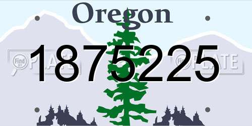 1875225 Oregon License Plate