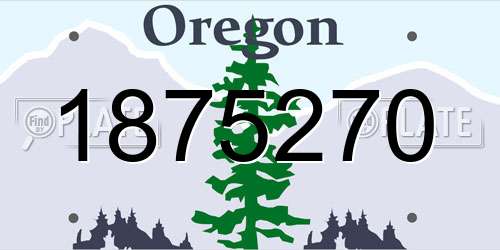 1875270 Oregon License Plate