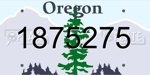 1875275 Oregon License Plate