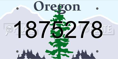 1875278 Oregon License Plate