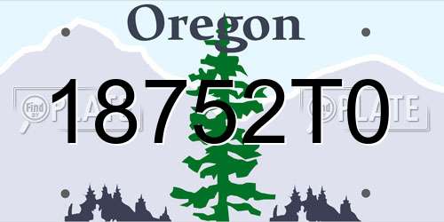 18752T0 Oregon License Plate