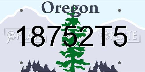 18752T5 Oregon License Plate