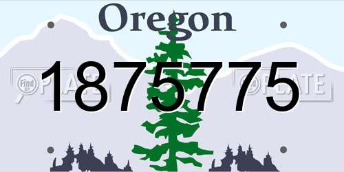 1875775 Oregon License Plate