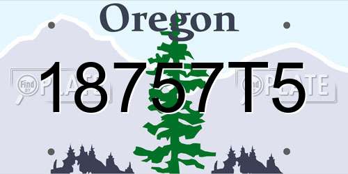 18757T5 Oregon License Plate