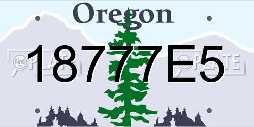 18777E5 Oregon License Plate