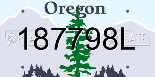 187798L Oregon License Plate