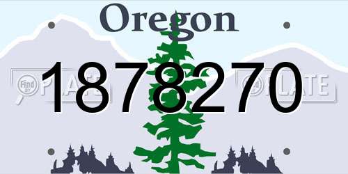1878270 Oregon License Plate