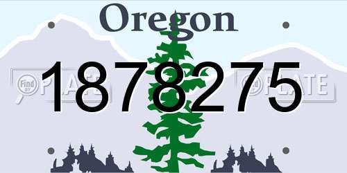 1878275 Oregon License Plate