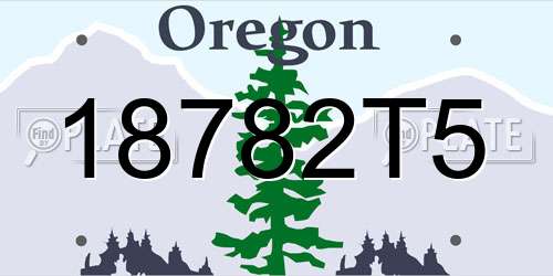 18782T5 Oregon License Plate