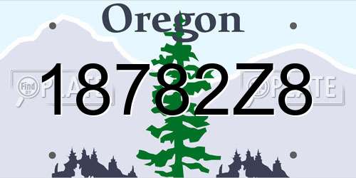 18782Z8 Oregon License Plate