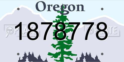 1878778 Oregon License Plate