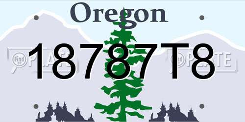 18787T8 Oregon License Plate
