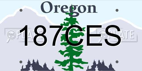 187CES Oregon License Plate