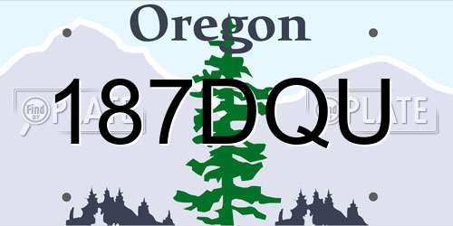 187DQU Oregon License Plate