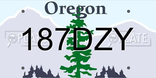 187DZY Oregon License Plate