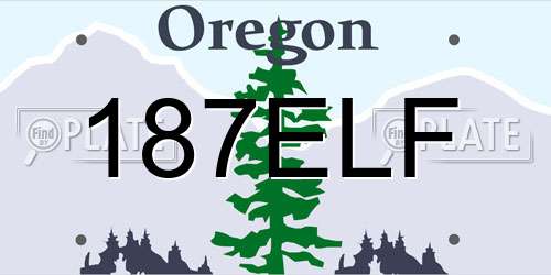 187ELF Oregon License Plate