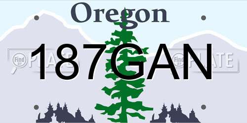 187GAN Oregon License Plate