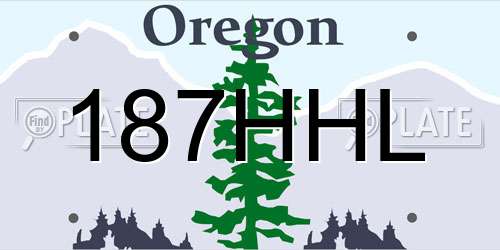 187HHL Oregon License Plate