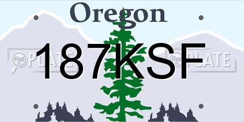 187KSF Oregon License Plate