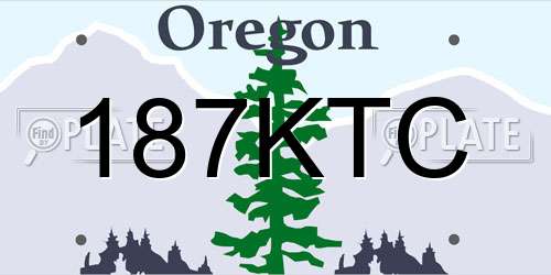 187KTC Oregon License Plate