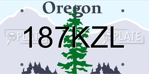 187KZL Oregon License Plate