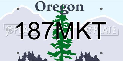 187MKT Oregon License Plate
