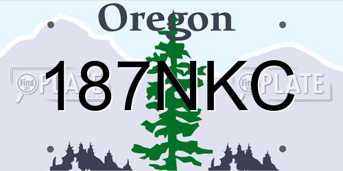 187NKC Oregon License Plate