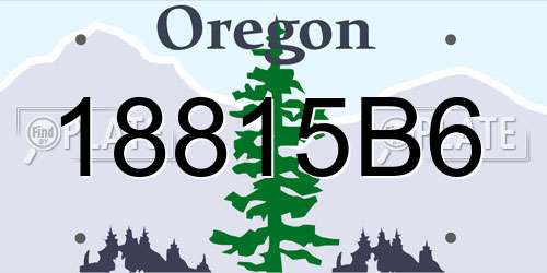 18815B6 Oregon License Plate