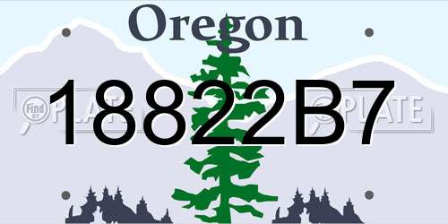 18822B7 Oregon License Plate